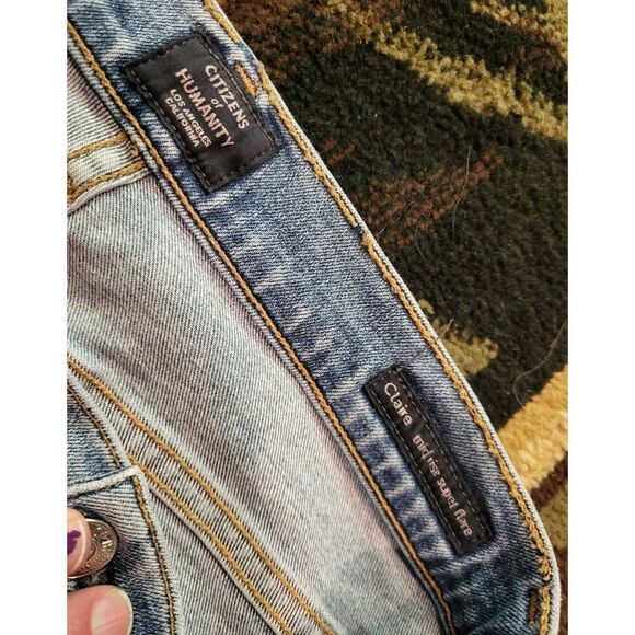 Citizens of Humanity Jeans Women's 26 Blue Claire Mid Rise Super Flare Stretch - Picture 4 of 5